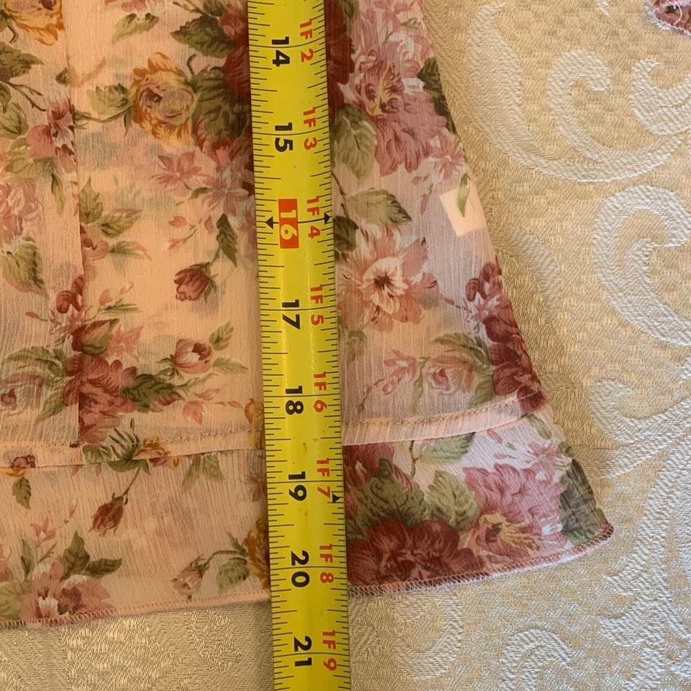 Boston Proper Floral Ruffle Blouse - Pink and White - Picture 8 of 8